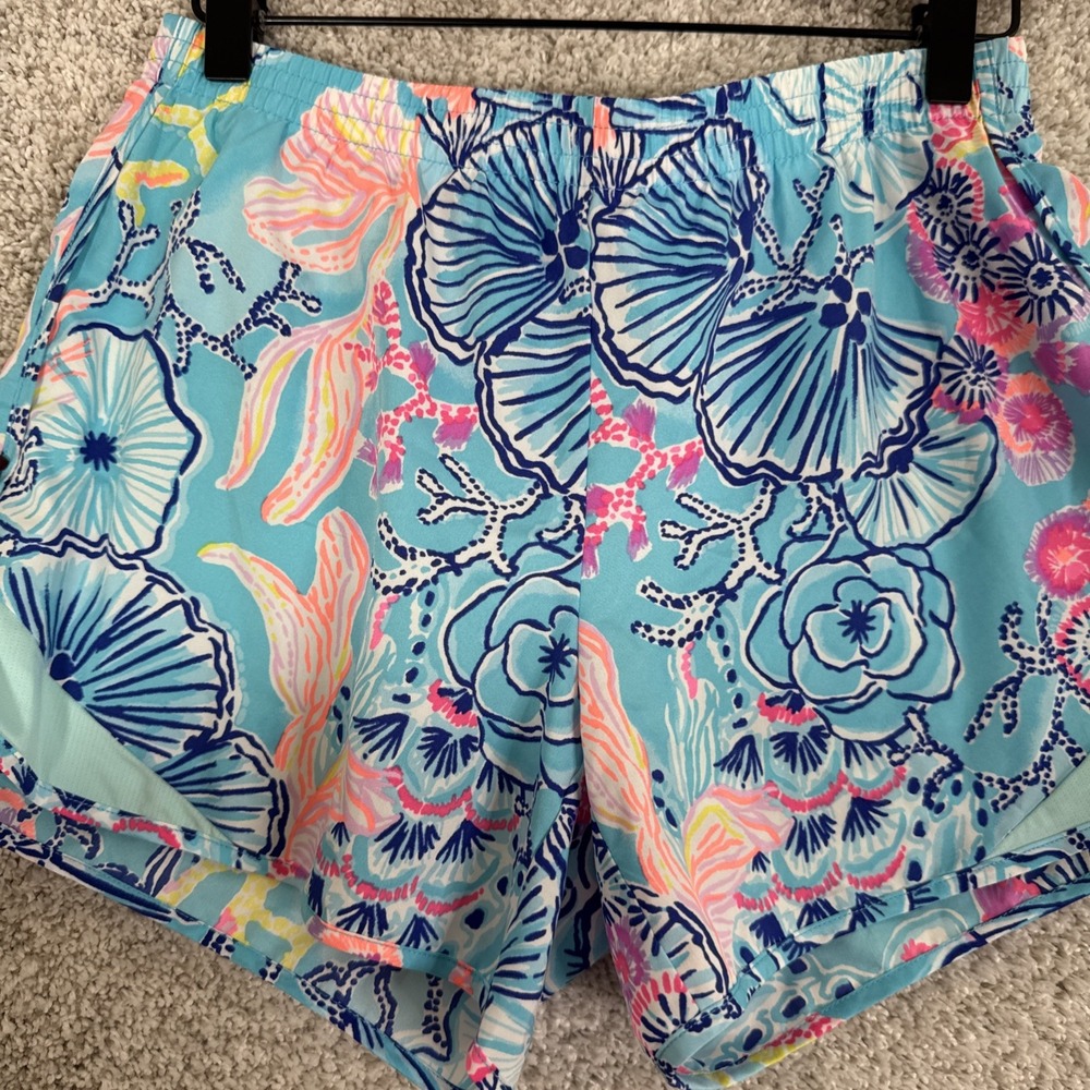 LILLY PULITZER BALI BLUE ONCE UPON A TIDE OCEAN TRAIL SHORTS SIZE S WOMEN'S - Picture 3 of 12
